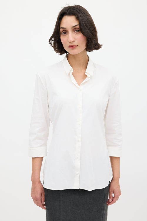 Jil Sander White Three Quarter Sleeve Shirt