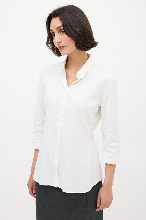 Jil Sander White Three Quarter Sleeve Shirt