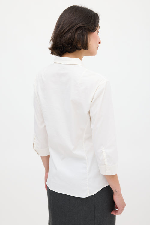 Jil Sander White Three Quarter Sleeve Shirt