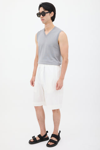 Jil Sander White Wide Leg Shorts