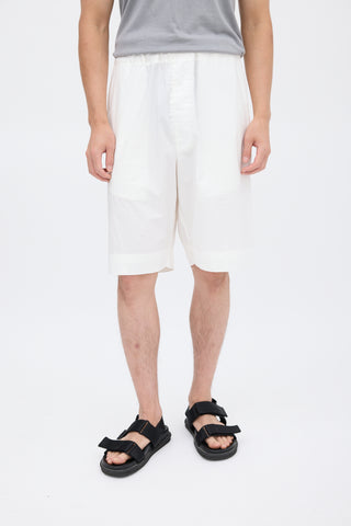 Jil Sander White Wide Leg Shorts