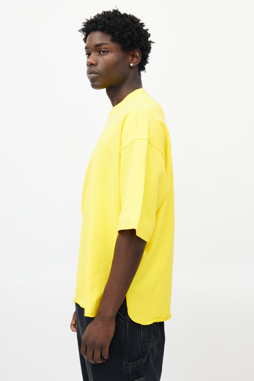 Jil Sander Yellow Short Sleeve Sweatshirt