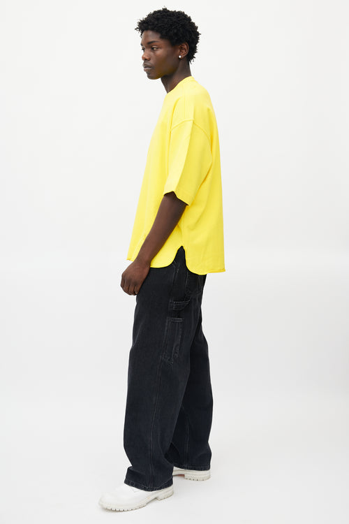 Jil Sander Yellow Short Sleeve Sweatshirt