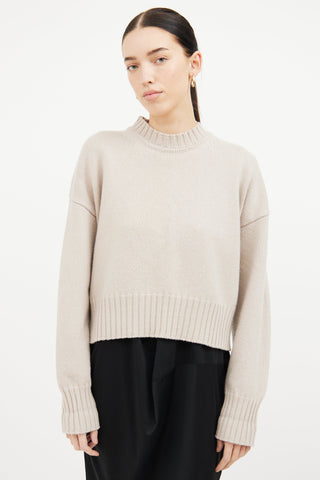 Jil Sander Beige Knit Cropped Sweater