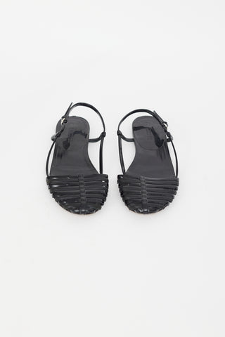 Jil Sander Black Leather Caged Sandal