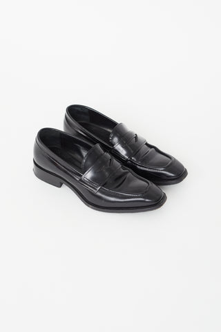 Jil Sander Black Leather Penny Loafer