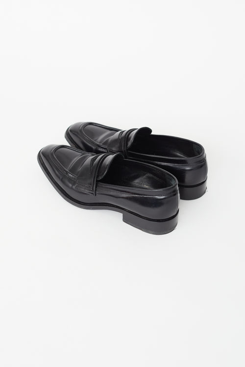 Jil Sander Black Leather Penny Loafer