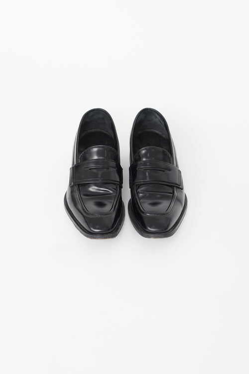 Jil Sander Black Leather Penny Loafer