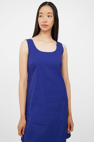 Jil Sander Blue Midi Sleeveless Dress