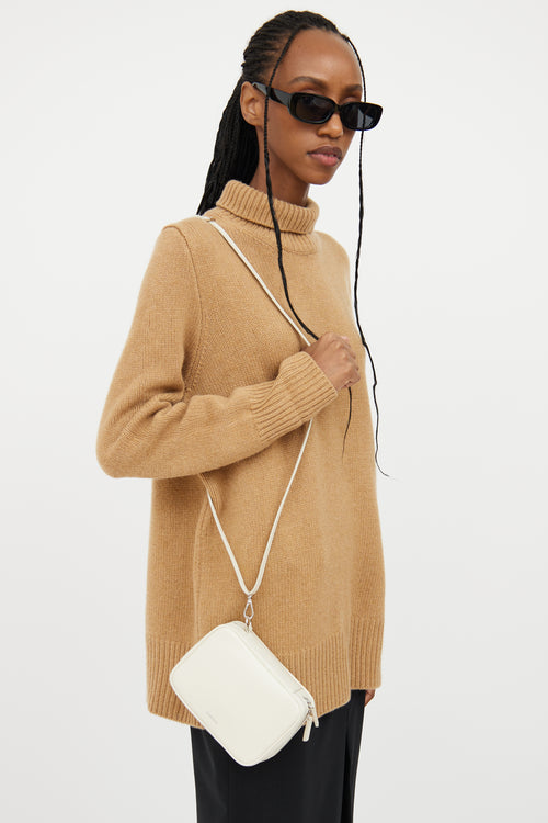 Jil Sander Cream Leather Rectangle Crossbody Bag