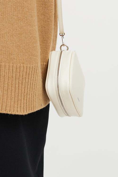 Jil Sander Cream Leather Rectangle Crossbody Bag