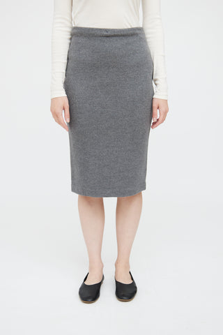 Jil Sander Grey Wool Pencil Skirt