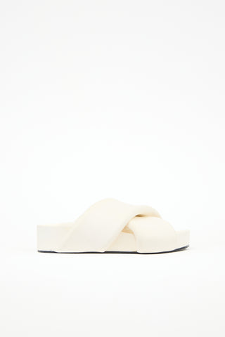 Jil Sander Leather Padded Platform Slide