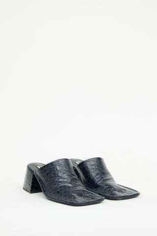 Jil Sander Navy Embellished Maxi Mule