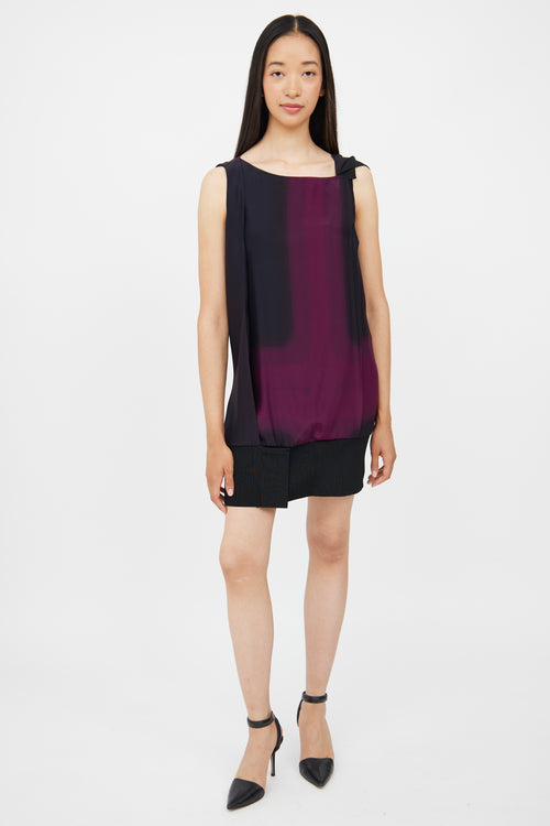 Jil Sander Purple 
Black Tunic Top