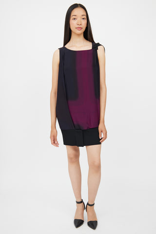 Jil Sander Purple 
Black Tunic Top