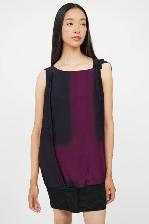 Jil Sander Purple 
Black Tunic Top