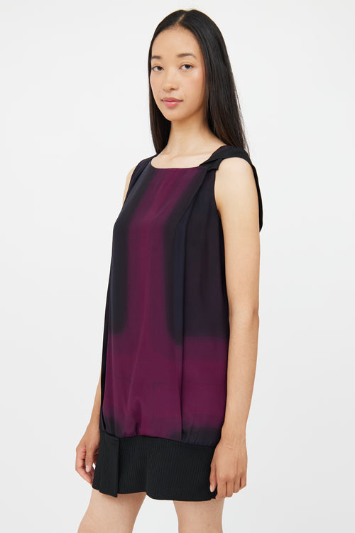 Jil Sander Purple 
Black Tunic Top