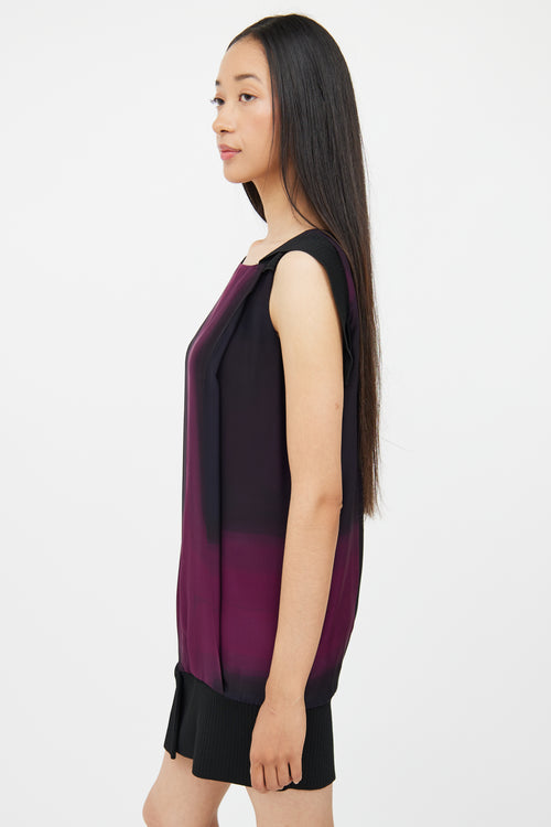 Jil Sander Purple 
Black Tunic Top