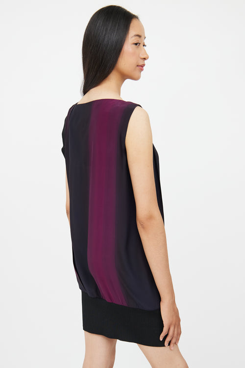 Jil Sander Purple 
Black Tunic Top