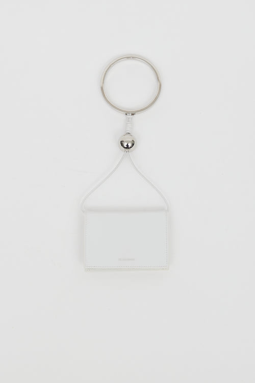 Jil Sander White Leather Bracelet Wallet