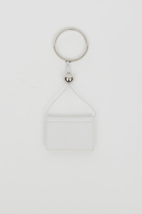 Jil Sander White Leather Bracelet Wallet