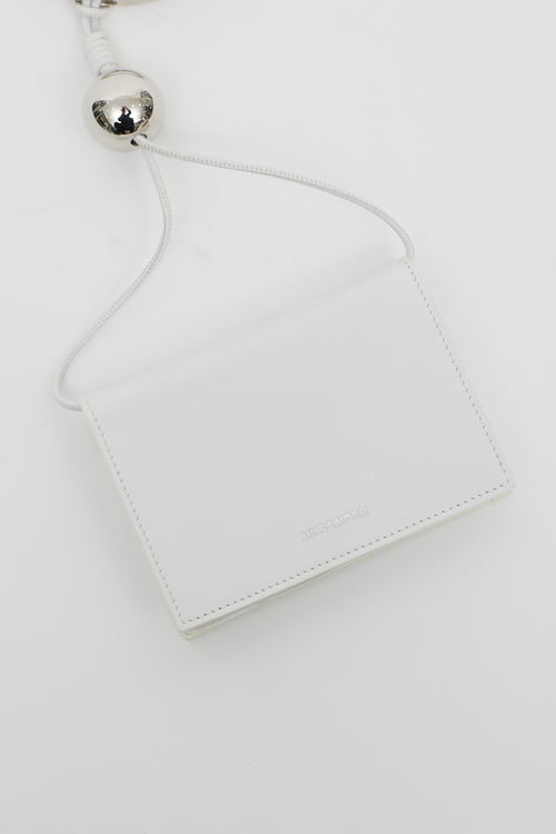 Jil Sander White Leather Bracelet Wallet