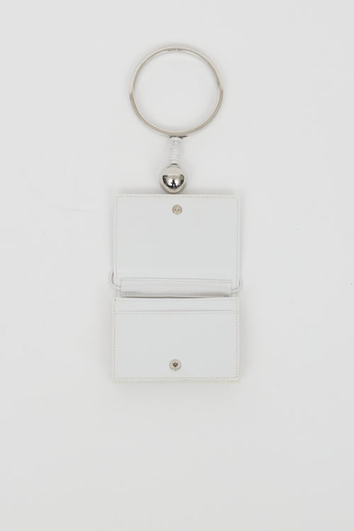 Jil Sander White Leather Bracelet Wallet