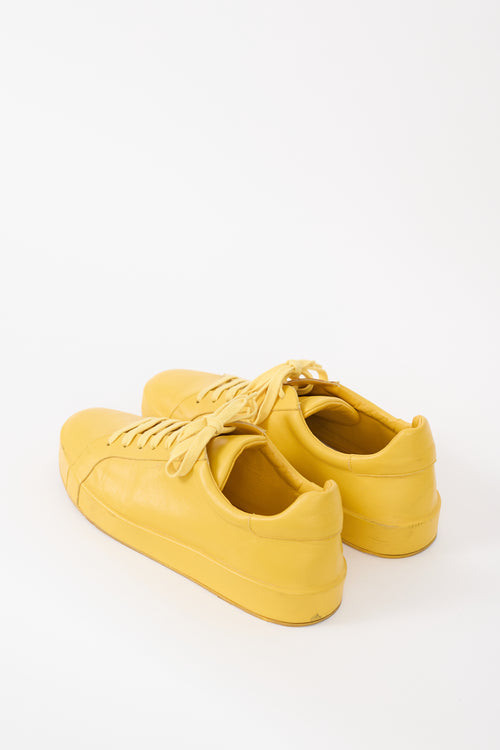 Jil Sander Yellow Leather Low Top Sneaker