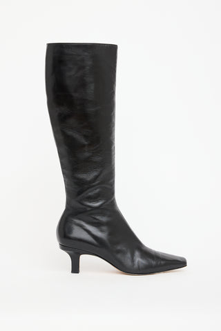 Jimmy Choo Black Leather Knee High Boot