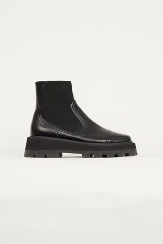 Jimmy Choo Black Leather Lug Sole Chelsea Boot