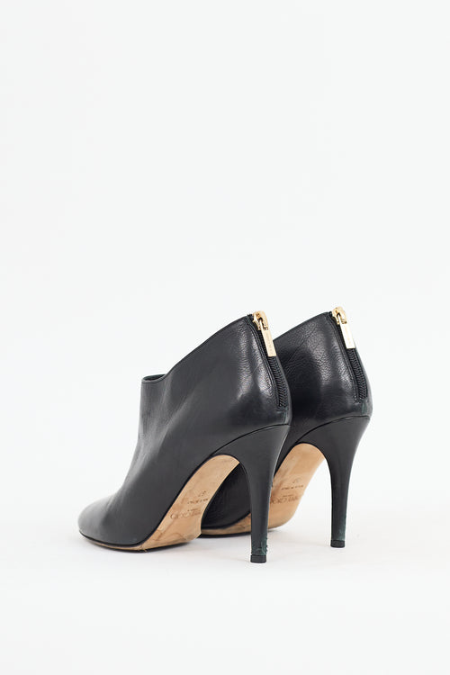 Jimmy Choo Black Leather Mendez Heeled Bootie