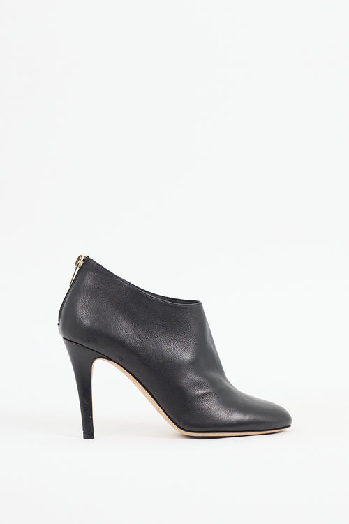 Jimmy Choo Black Leather Mendez Heeled Bootie