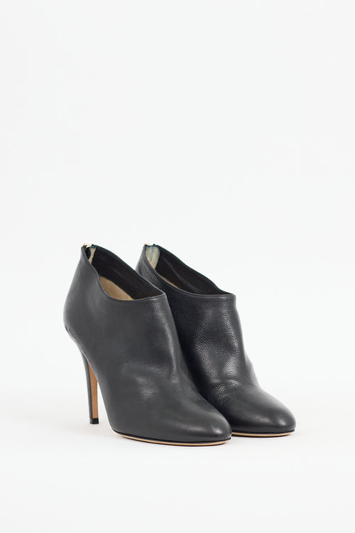 Jimmy Choo Black Leather Mendez Heeled Bootie