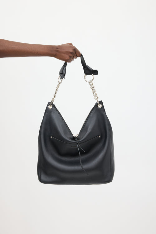 Jimmy Choo Black Leather Raven Bag