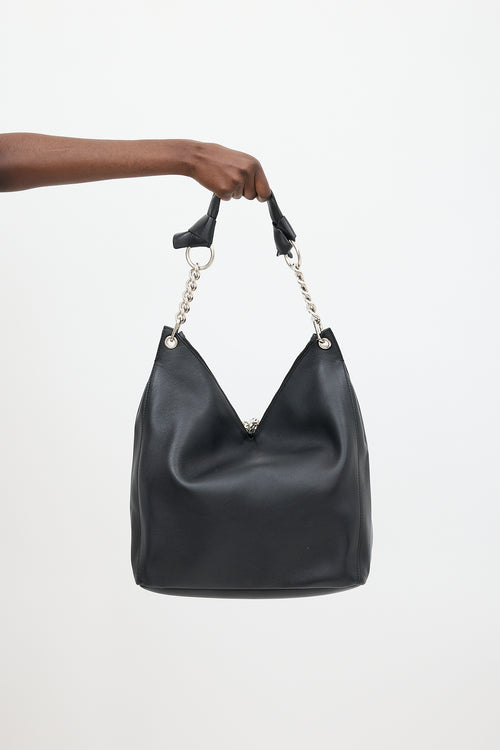 Jimmy Choo Black Leather Raven Bag