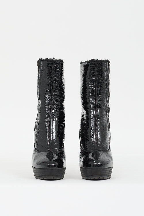 Jimmy Choo Black Patent Leather Trixie Platform Boot