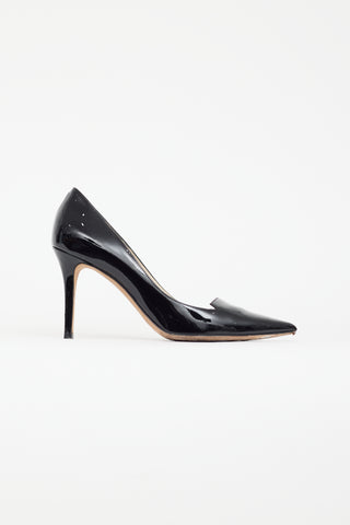 Jimmy Choo Black Patent Notch Heel