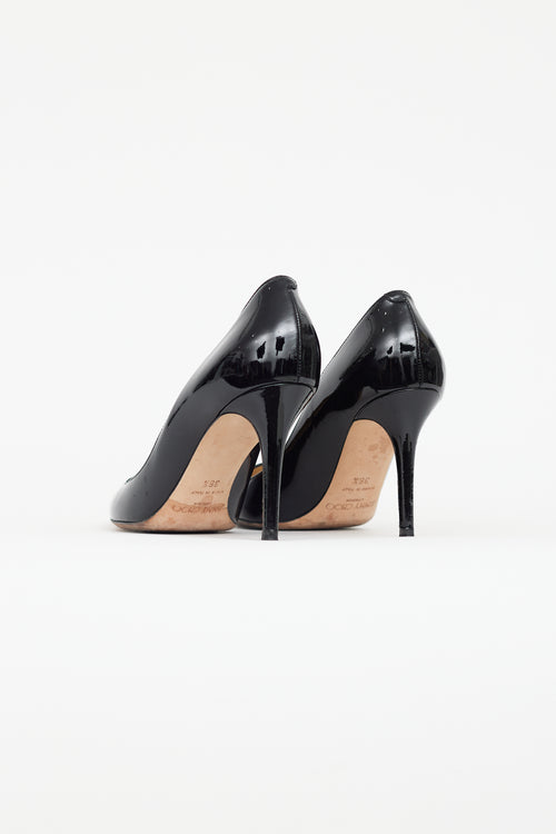 Jimmy Choo Black Patent Notch Heel