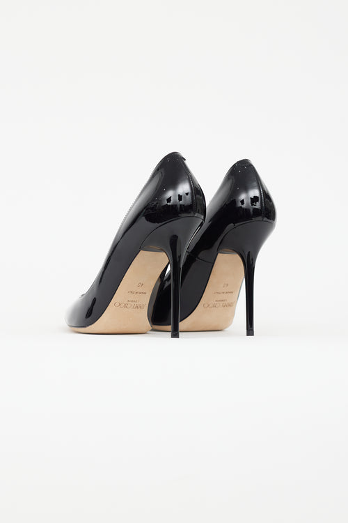 Jimmy Choo Black Patent Pointed Toe Heel