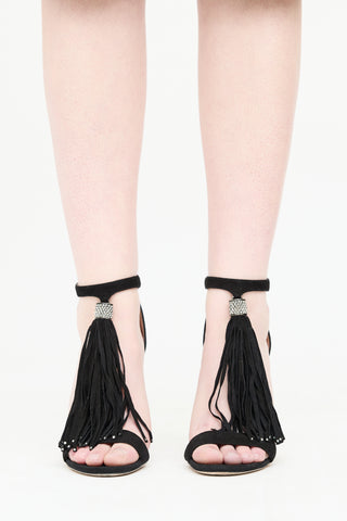 Jimmy Choo Suede Fringe Viola Sandal