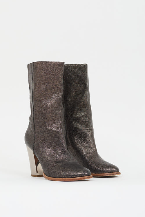 Jimmy Choo Bronze Leather Heeled Boot