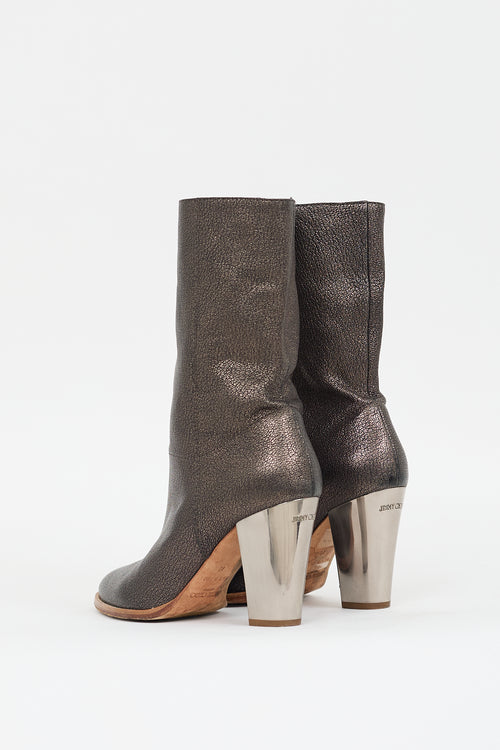 Jimmy Choo Bronze Leather Heeled Boot