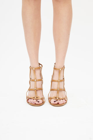 Jimmy Choo Brown Studded Gladiator Sandal