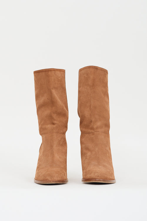 Jimmy Choo Brown Suede Heeled Boot