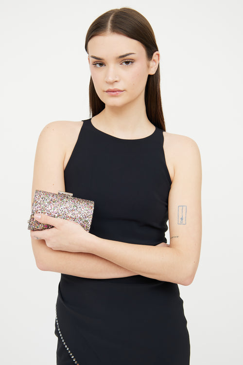 Jimmy Choo Glitter Kiss-Lock Mini Clutch