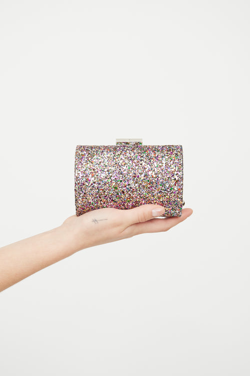 Jimmy Choo Glitter Kiss-Lock Mini Clutch