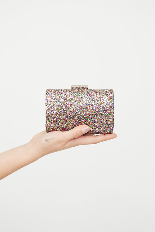 Jimmy Choo Glitter Kiss-Lock Mini Clutch