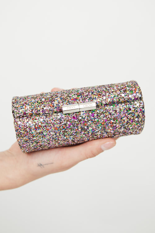 Jimmy Choo Glitter Kiss-Lock Mini Clutch