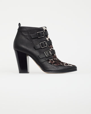 Jimmy Choo Multi Black Textured Leather Ankle Boot